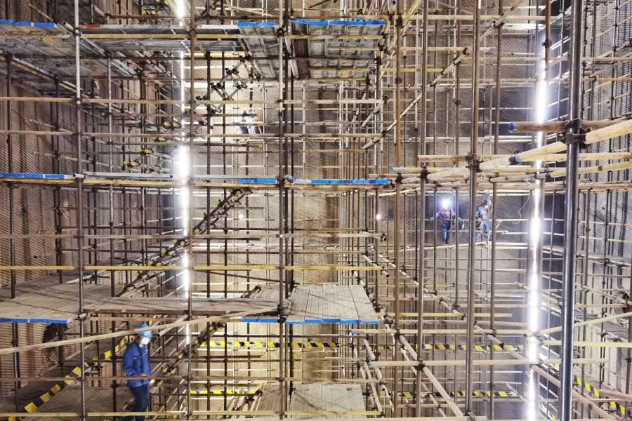 4號爐滿爐膛腳手架(攝影:劉永萍) 4號爐滿爐膛腳手架(攝影:劉永萍)